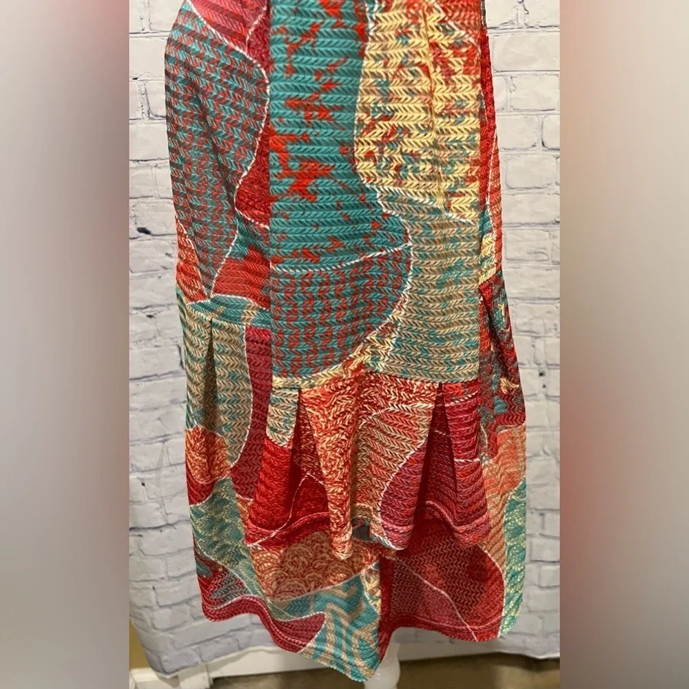Multiples Multi Colored Zippered Jacket Top Belle Sleeves Size Large